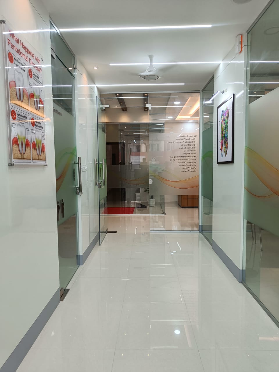 Inside the clinic corridor