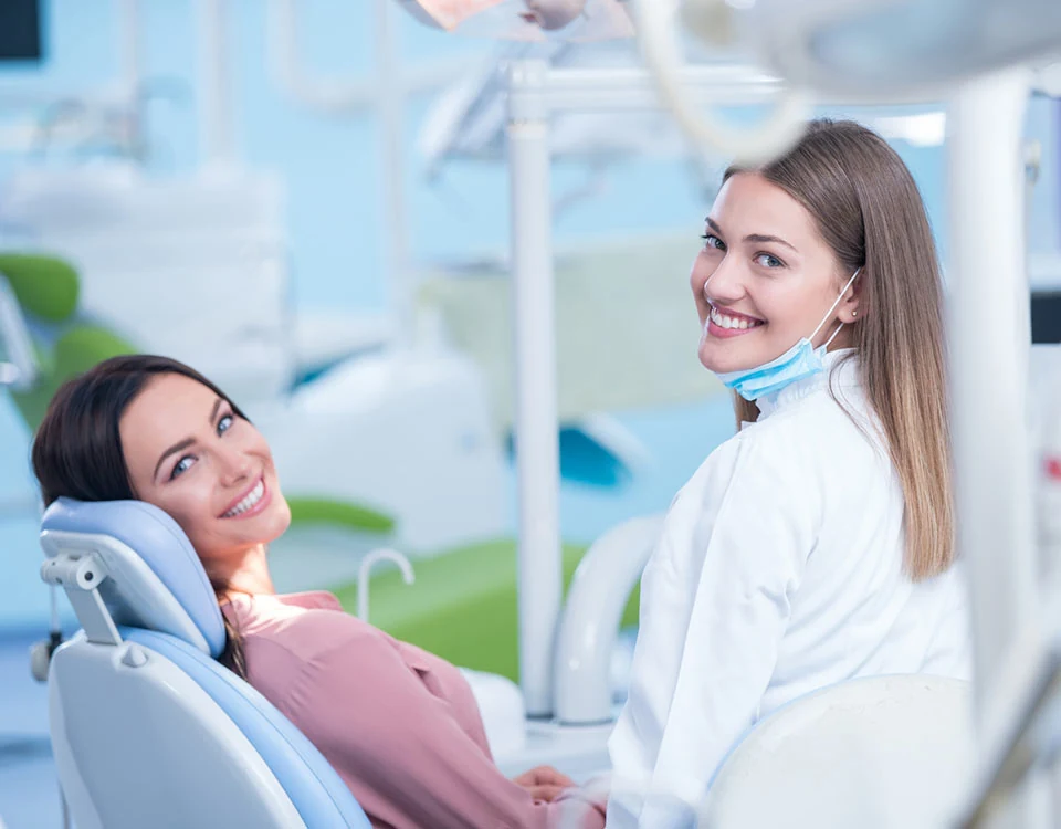 Illustrative photograph of an adult at a dental appointment